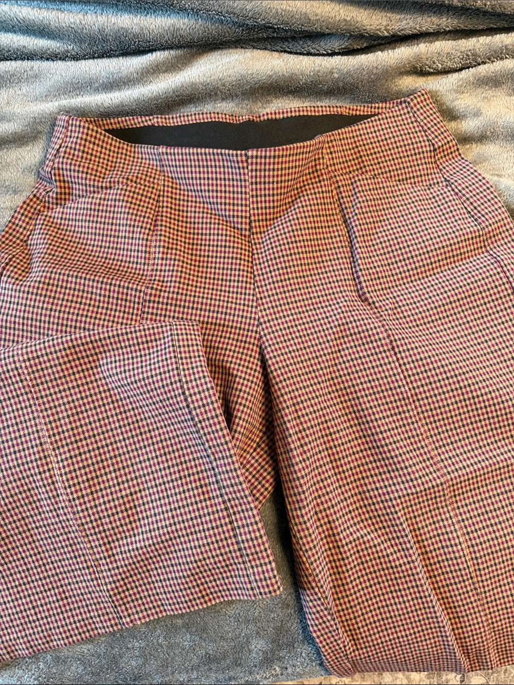 Old Navy Red Black Checkered Boot Cut Pants